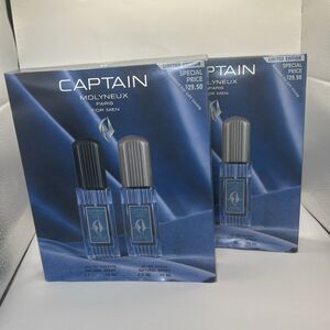 2x Captain Molyneux Men’s Gift Set - 2.5 oz EDT + After Shave Spray Each  NEW